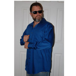 Blue button-up shirt 16.5 ~EUC~